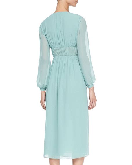 burberry smocked dress|Burberry Prorsum Smocked Silk Dress, Pale Teal Blue .